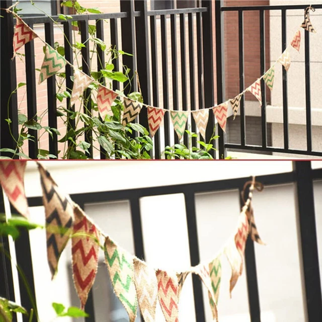 1PC Party Wimpel Leinen Ammer Banner Girlande Foto Requisiten Pull Flag Layout
