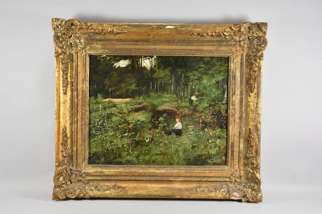 Dessin Original Signé W. Hertling (1849-1926) – 'Auwald Der Isar Bei München', Crayon, Moderne