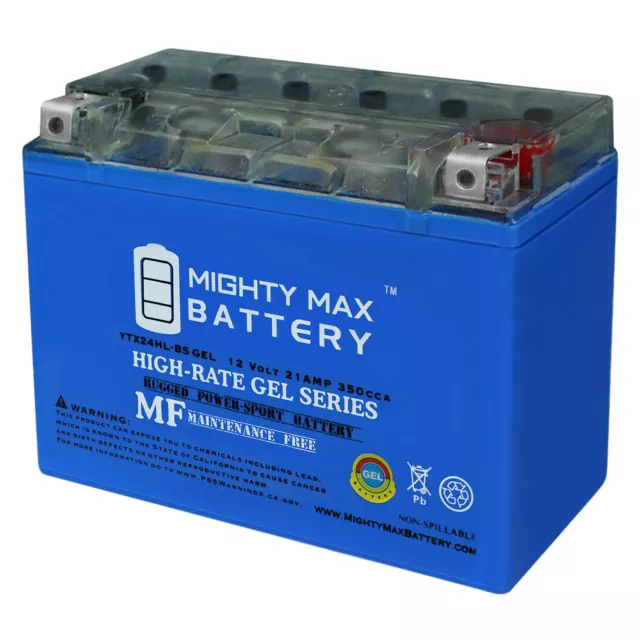 Mighty Max YTX24HL-BS 12V 21AH GEL Battery for Honda 1500 GL1500 Gold Wing '88-0