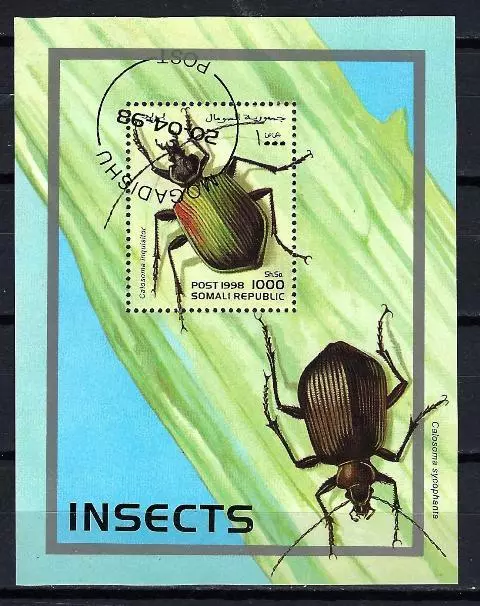 Animaux Insectes Somalie 1998 (91) bloc Yvert n° non répertorié oblitéré used