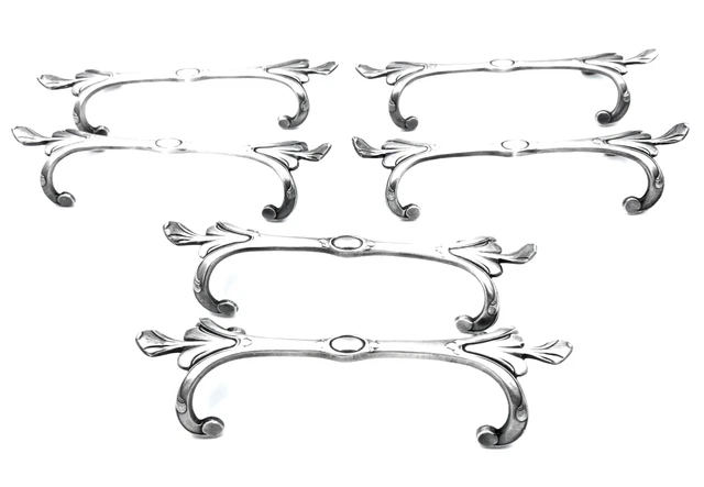 6 Reposapiés Cubiertos Vintage Años '50 IN Plata De Krupp Berndorf Austria