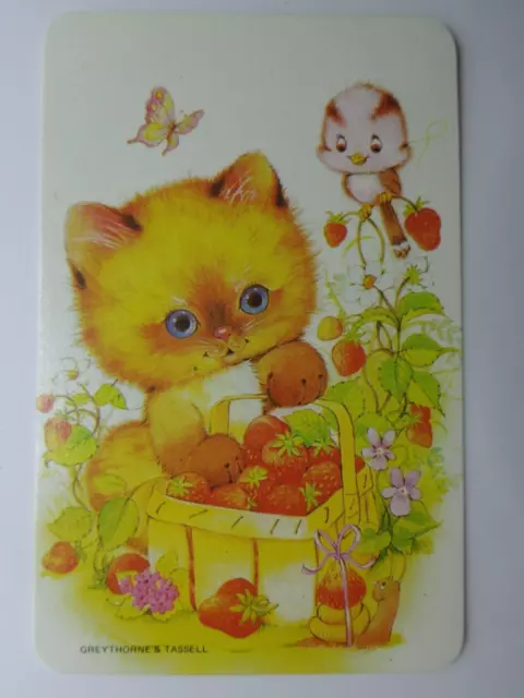 Blank Back, Single   Cute Kitten     ,  Swap Card     .