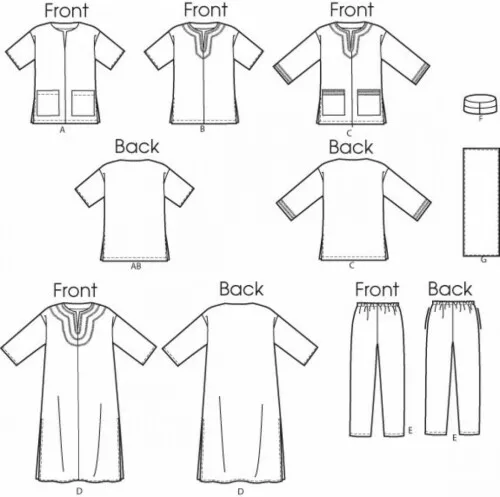 Butterick Sewing Pattern 6748 Women, Men XN (XL-XXL-XXXL) 3