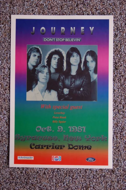 Journey Concert Tour Poster 1981 Syracuse New York Carrier Dome Dont Stop Belien