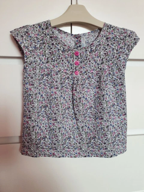 JOJO MAMAN BEBE___floral summer top blouse girl age 2-3yrs VGC