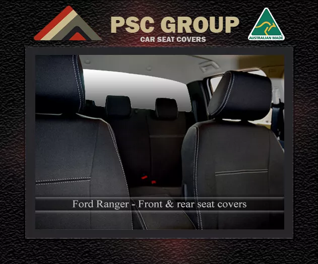 Seat Cover Ford Ranger PX Front + Rear(Armrest) Waterproof Premium Neoprene