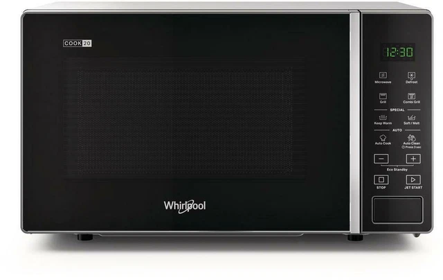 Whirlpool MWP203SB Four 700W 20LT Gril 1000W LED Argent/Noir