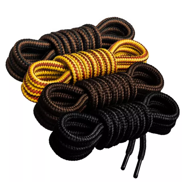 Round 4mm BOOT LACES - Work Boots Shoe Strings Outdoor Hiking Shoelaces