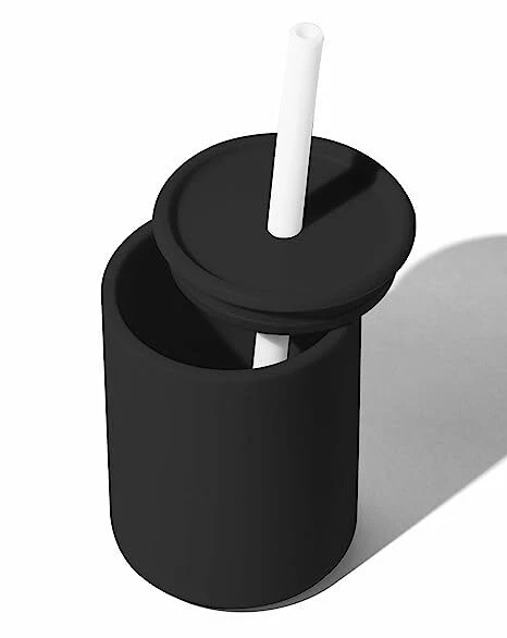 Avanchy 8oz Silicone Cup with Straw and Lid - Unisex - Black