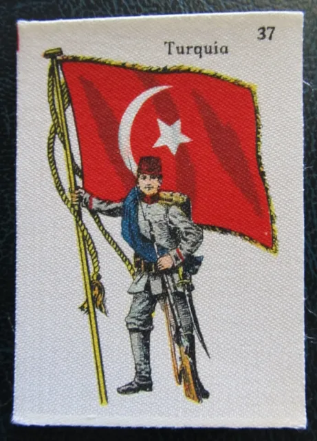 Cigarette Silks Card Ww1 Turkey military La Favorita Soldiers Flag ORIGINAL BACK 3