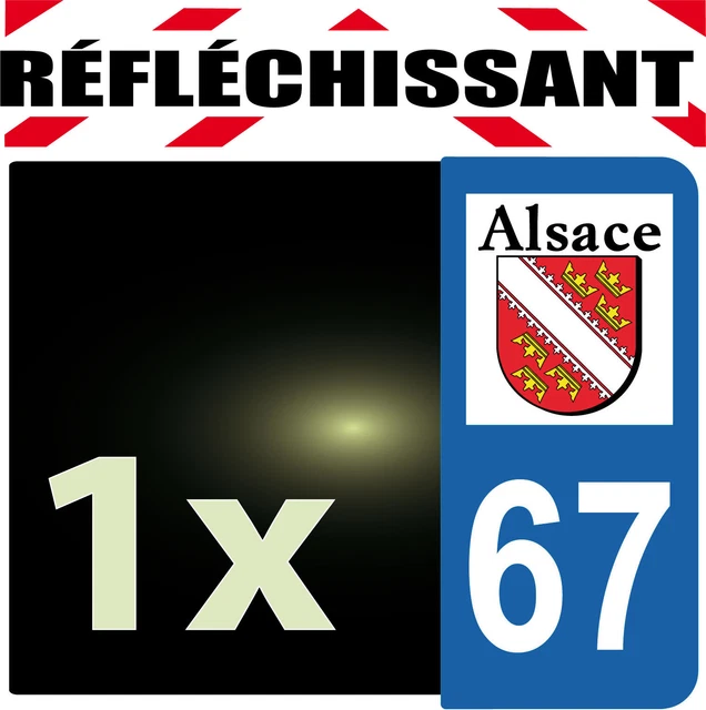 2 Paires (4 Stickers) Autocollants Réfléchissants Bleus Plaque F + 66 Occitanie - Pour Vitre Auto - Neufs