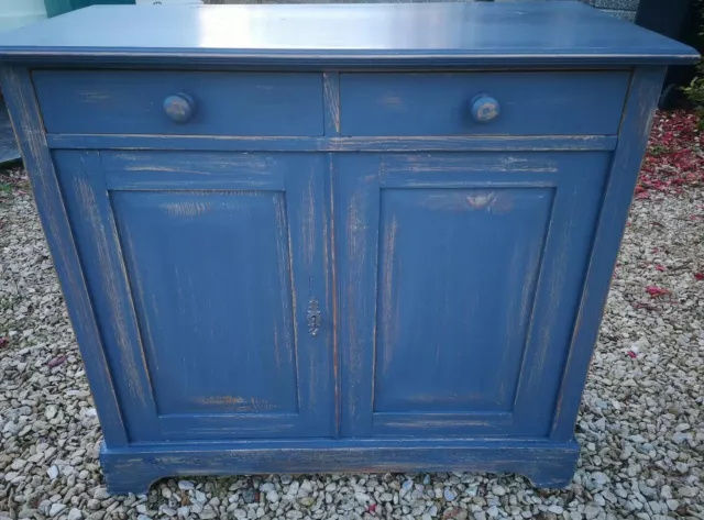 Antique Gustavian Grey Painted Pine Hall Larder Linen Cupboard Cabinet