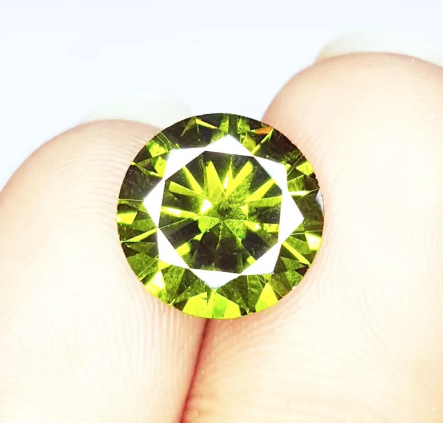 Loose Gemstone Natural Moldavite 10 MM Round Cut 4.45 Ct Certified AAA+ W25 2