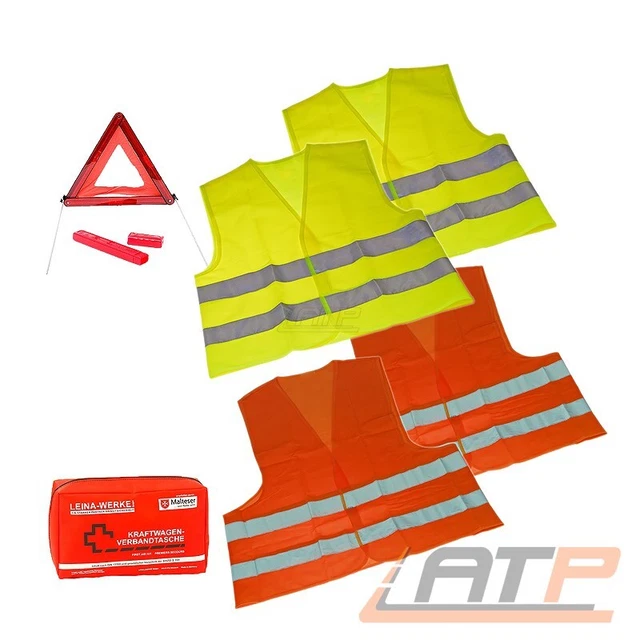 SICHERHEITS-SET 6-TLG TSCHECHIEN 2x WARNWESTE ERWACHSENE ERSTE HILFE 31384727