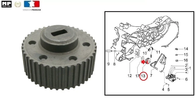 Pignon Pompe à Huile Gilera Ice Stalker 50 2t - Ref 289191, Neuf, Origine Italie