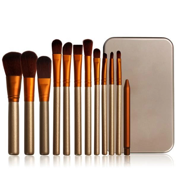 12Pcs Professionali Ombretto Trucco Set Pennelli Eyeliner Sfumatura Fard Kit UK