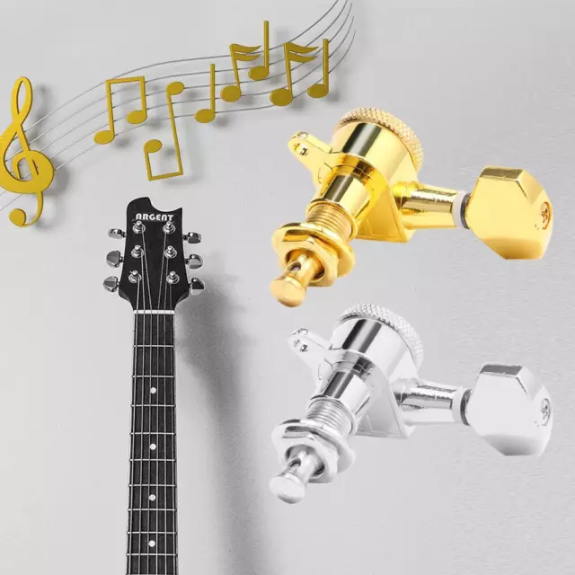 6R Inline String Tuners Gold/Silver Guitar Lock String Tuners for Wooden Guitar 3