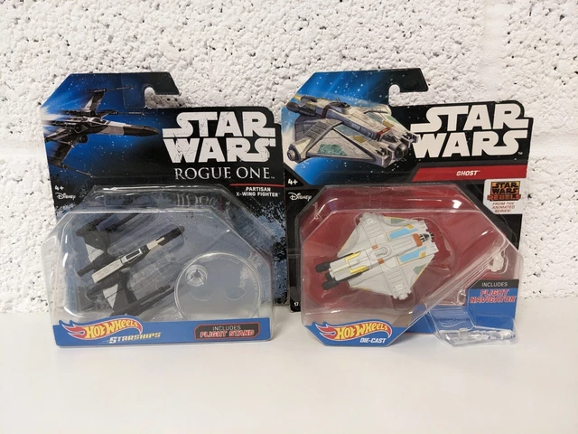 Star Wars Hot Wheels Starships Rogue 1 Partisan X-Wing Fighter & Ghost - New