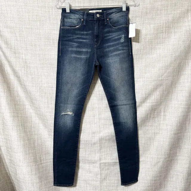 Mavi Skinny Jeans Womens 26 Blue LUCY Super High Rise Distressing Modern Casual