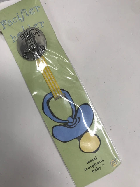 Pacifier Clip Buck-a-Roo Lead-free Paci Holder Pewter Metal Morphosis U.S.A.