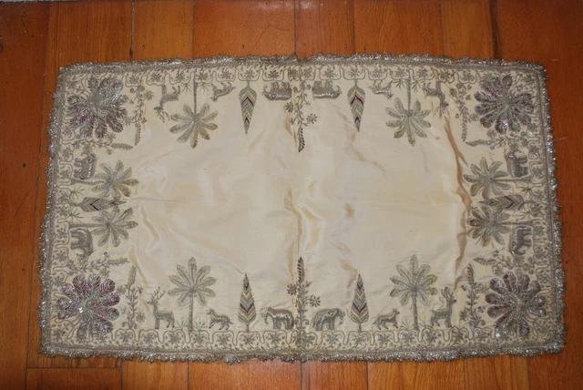 19th Century UNIQUE and RARE Burmese METALLIC THREAD Tapestry