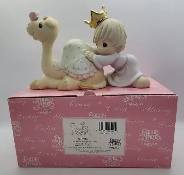 Enesco Precious Moments 2001 "THE ROYAL BUDGE IS GOOD FOR THE SOUL" Figurine