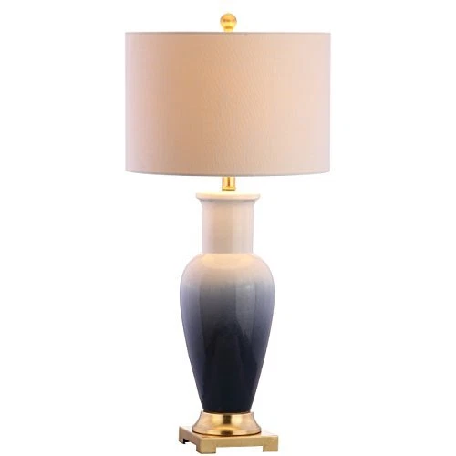 JONATHAN Y JYL3017A Dip Dye 31.5" Ceramic LED Table Lamp Coastal Traditional ...
