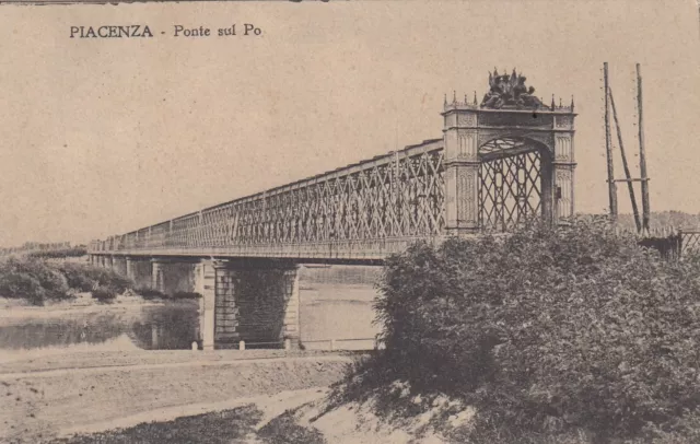 Cartolina *12 Piacenza Emilia Romagna Ponte Sul Po Storia Memoria Viaggiata 1929