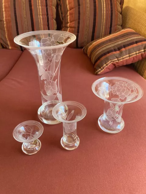 Glas Vasen Set (Hutschenreuther Leonard) (Dachbodenfund)
