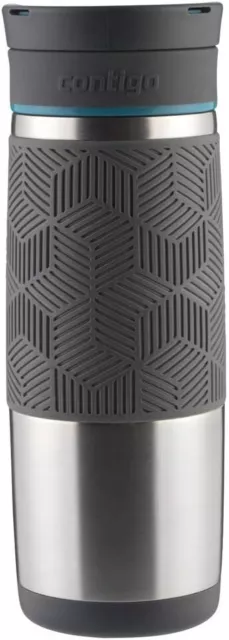 Contigo Auto Seal Transit Travel Mug 16oz Stainless Steel with Blue Accent Lid 3