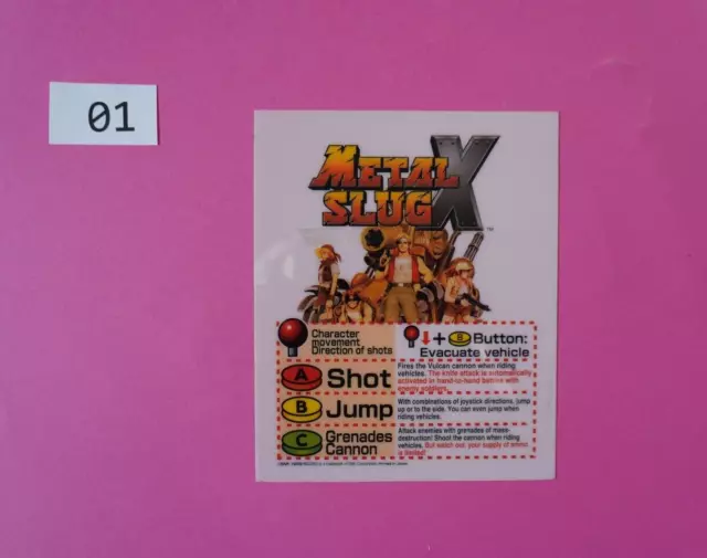 Metal Slug X - Controlli Marquee - Neo Geo - MVS - Arcade - Jamma