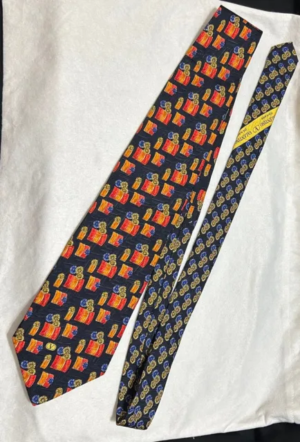 Valentino Neck Tie Men’s Coral Red Peach  Blue Floral Vases Silk Made In Italy