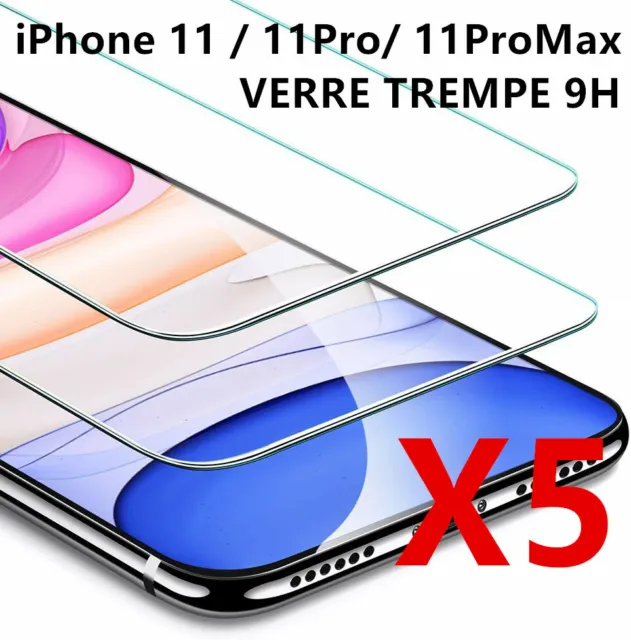 Verre trempe protection écran pour iPhone 11 12 13 14 Pro Max/XS/X/XR/8/7/6/SE