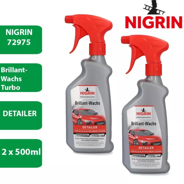 2 x NIGRIN 72975 Performance Brillant-Wachs Turbo Auto 500ml Detailer Versiegeln