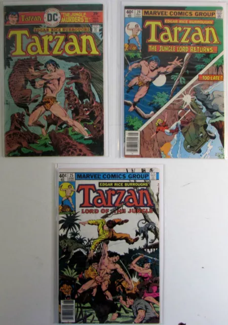 Tarzan Lot of 3 #DC 246,24,25 Marvel Comics (1976) VF- 1st Print Comic Books