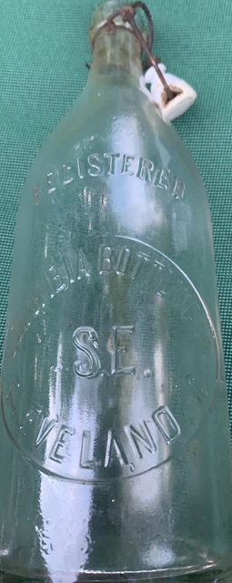 Rare Blob Top Columbia Bottling Co, Cleveland, Ohio Quart Bottle W/ Enamel Stop