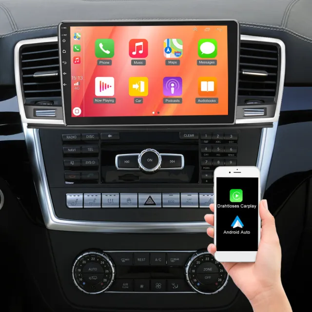 Android 11 Carplay Autoradio Mit GPS Nav für Mercedes-Benz M-Klasse W166 ML 350
