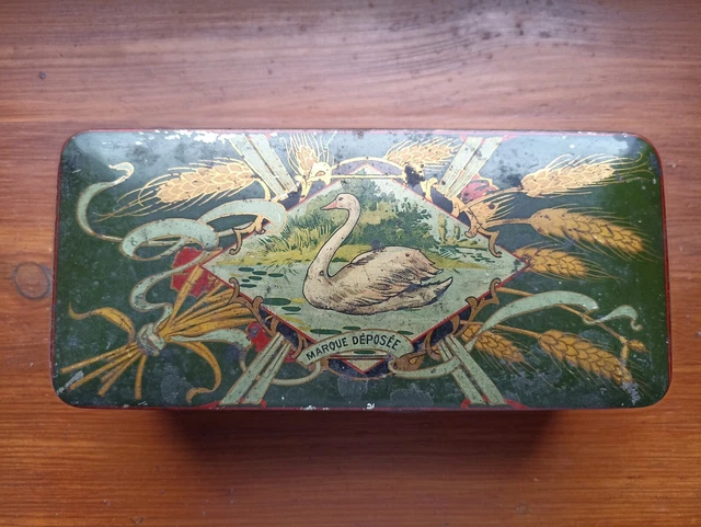 Très Ancienne Boîte à Biscuits En étain, Vintage, Hauteur 12 Pouces