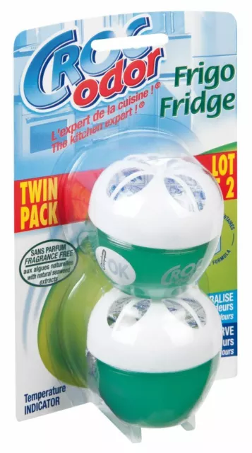 Twin Pack Croc Odour Fridge Smells Deodoriser Neutraliser Freshener Food Safe