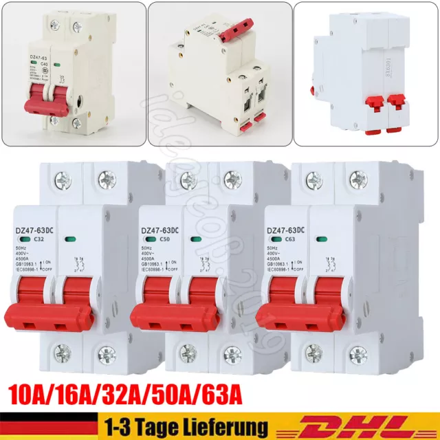 Leitungsschutzschalter DC 1000V 2-Polig Photovoltaik +/- Sicherung Automat TOP!