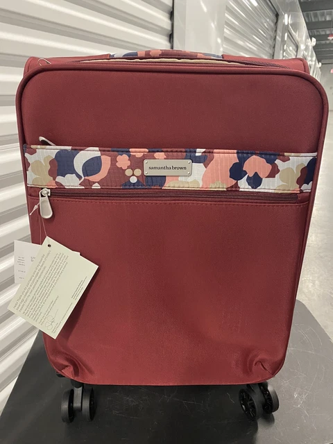 Samantha Brown 22" Spinner with Satchel 2-piece Set-Burgundy Geo Camo-NWT 9