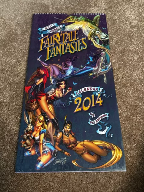 SEXXY 2014 J. SCOTT CAMPBELL Grimm FAIRYTALE FANTASIES Pin Up Calendar SEALED