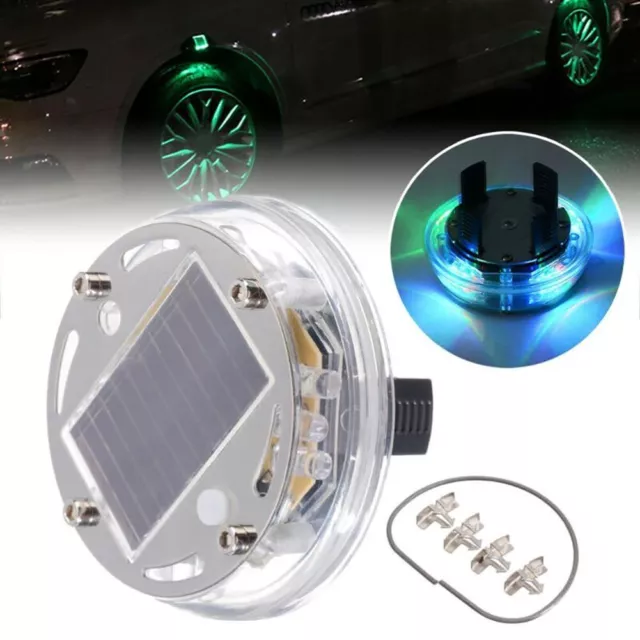 Solar Powered Tire Light 12 LED 4 Colorful Modes Car Auto Wheels Decoration