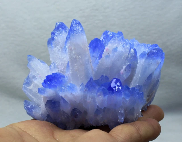 359g New Find Blue Phantom QUARTZ Crystal Cluster Specimen