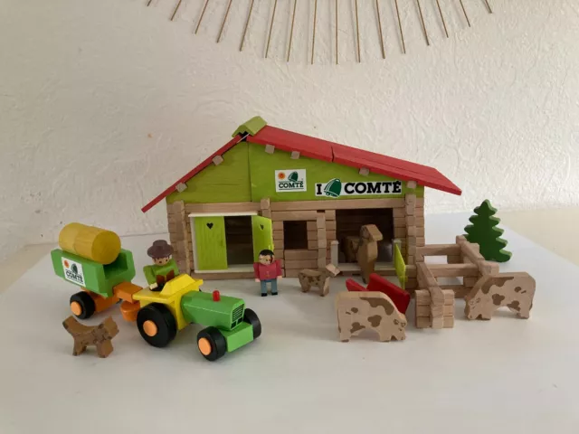 ♦ Jeu Jouet de Construction en Bois Jeujura Ma Ferme 140 Pièces Complet