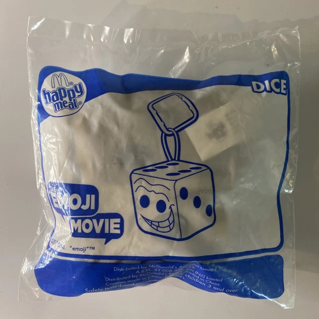 DICE, EMOJI MOVIE McDonalds Happy Meal Toy, Plush Figure, New & Sealed