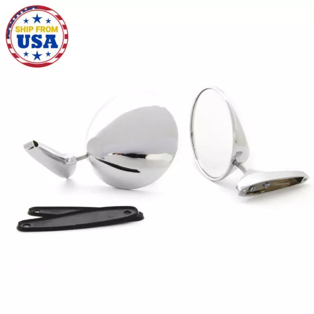 PAIR STAINLESS DOOR MIRROR NEW ( 2pcs ) LH/RH FOR DODGE OMNI 024 MAYFAIR