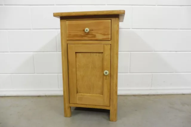 Antique Bedside Table Bedside Nightstand Pine Wood around 1880 Restored
