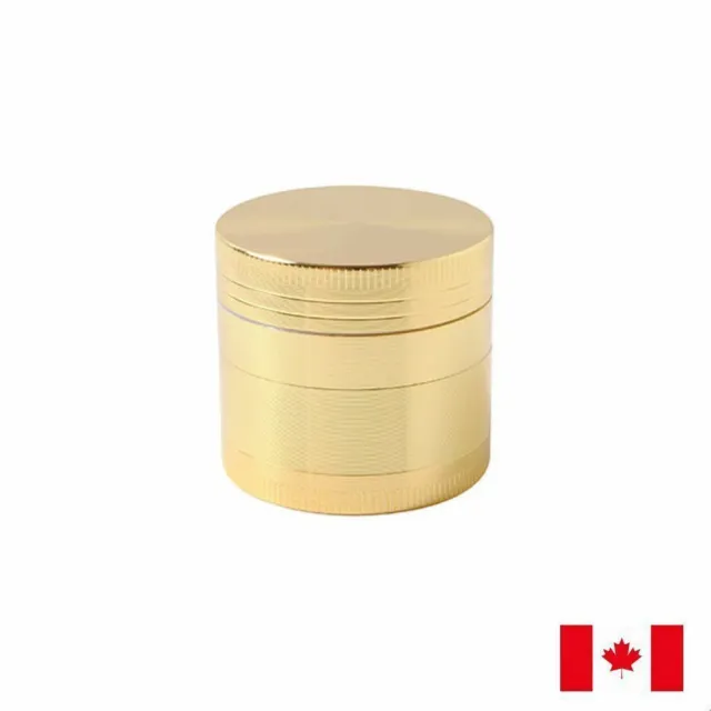 Gold Zinc Alloy 4 Layer 40mm Spice Herb Grinder w/ Scraper