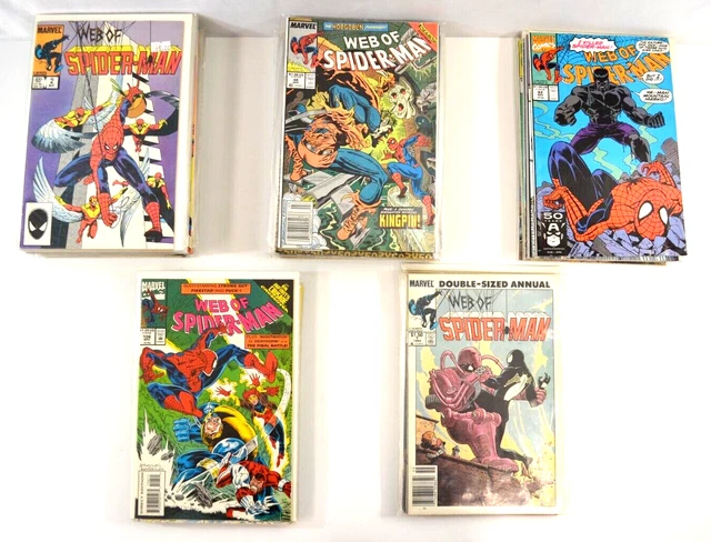 Web of Spider-Man Vol. 1 Large RUN 74 Comics from 2 to 121 + Annuals Marvel LOT